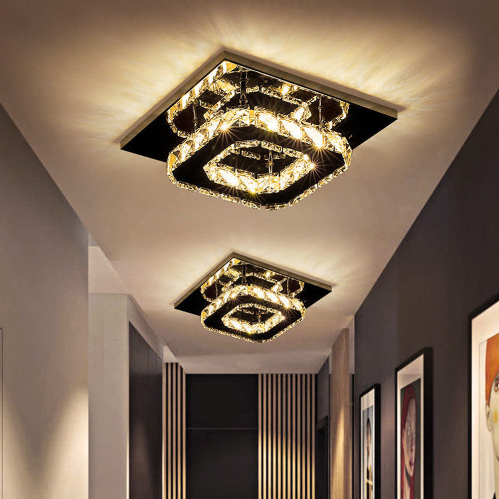 Modern LED Ceiling Light with Crystal Optic