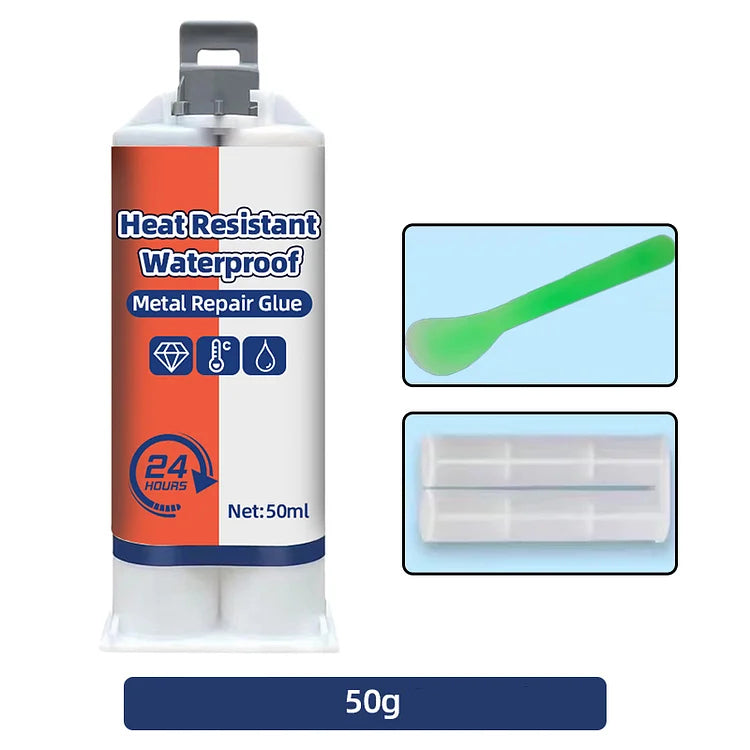 Heat-resistant, waterproof metal repair adhesive