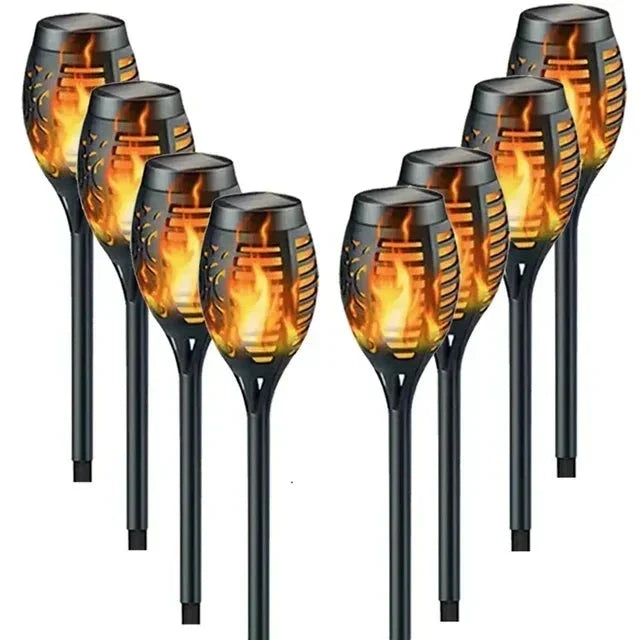Solar Flame Path Lights – Flickering LED Garden Decoration