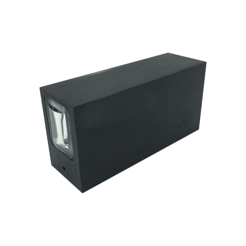 Metallic Rectangular Wall Sconce Light, Simple Style, 2-Light, Black Finish, in Warm/White Light for Hotel | Karnz