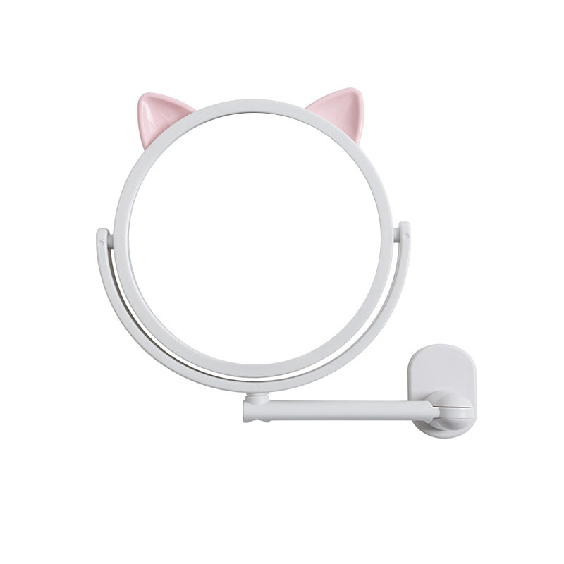 Cat Ear-Themed Wall Mounted Makeup Mirror
