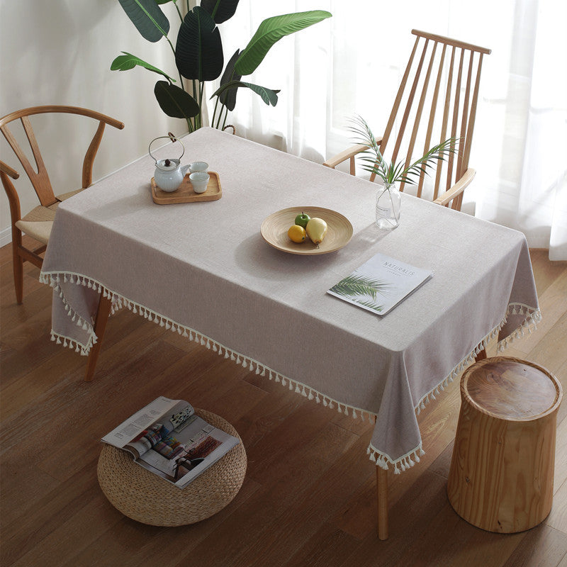 Elegant Tassel Edge Tablecloth