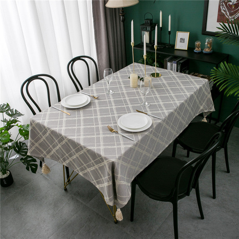 Textured Geometric Pattern Tablecloth
