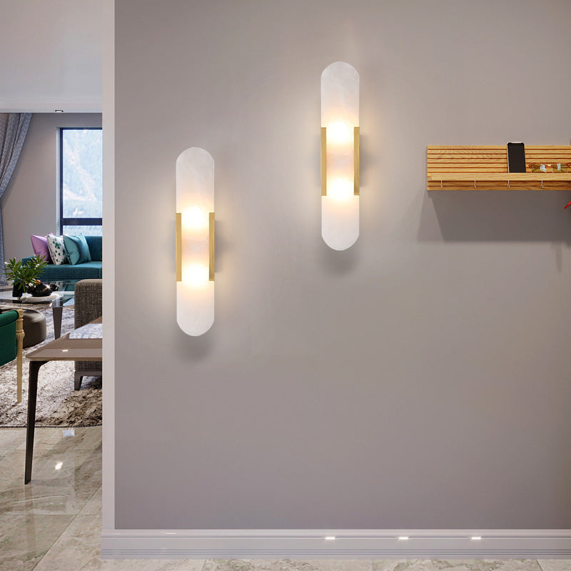 Elegant Alabaster Wall Sconce Light Fixture