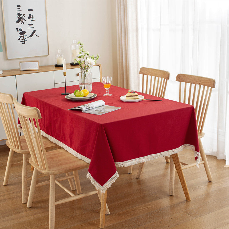 Textured Fringe Tablecloth