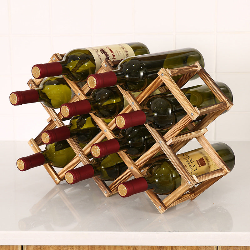 Skanto | Foldable Freestanding Wooden Wine Rack