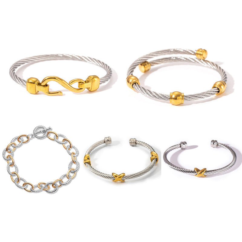 BowLift | Two Tone Knot Twisted Bangle