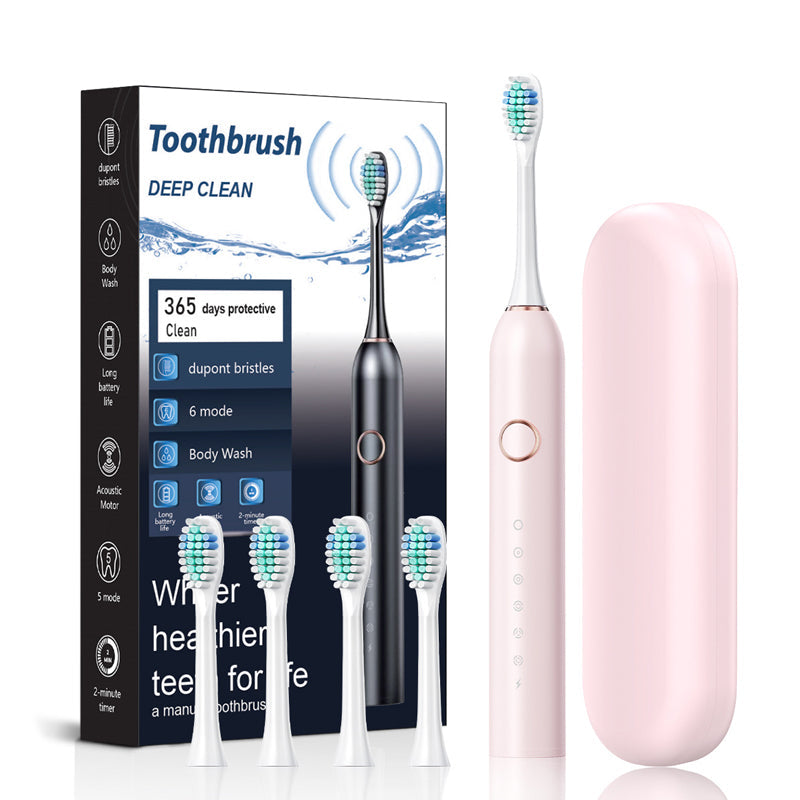 Skanto | Sonic Electric Toothbrush | 6 Modes & IPX7 Waterproof | White, Black, Pink