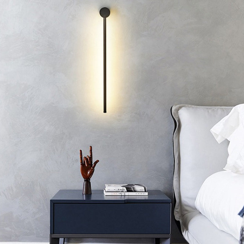 Slender Tubular Modern Metal Living Room LED Wall Light | Karnz