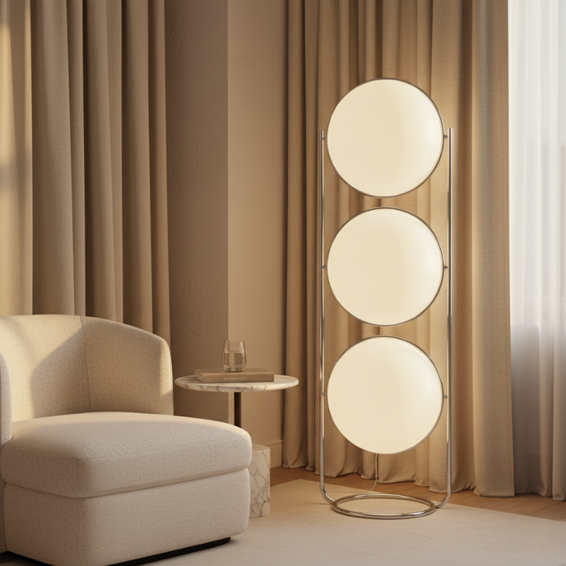 Orbis Chrome-Frame Floor Lamp