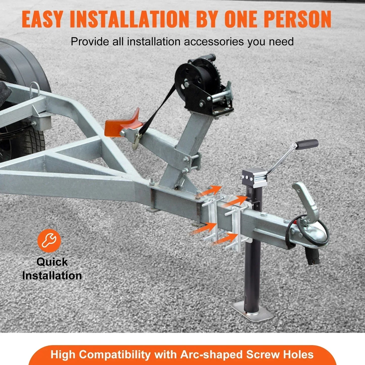BowLift | Heavy-Duty A-Frame Trailer Jack with Drop Leg – 5000 lb Lifting Capacity