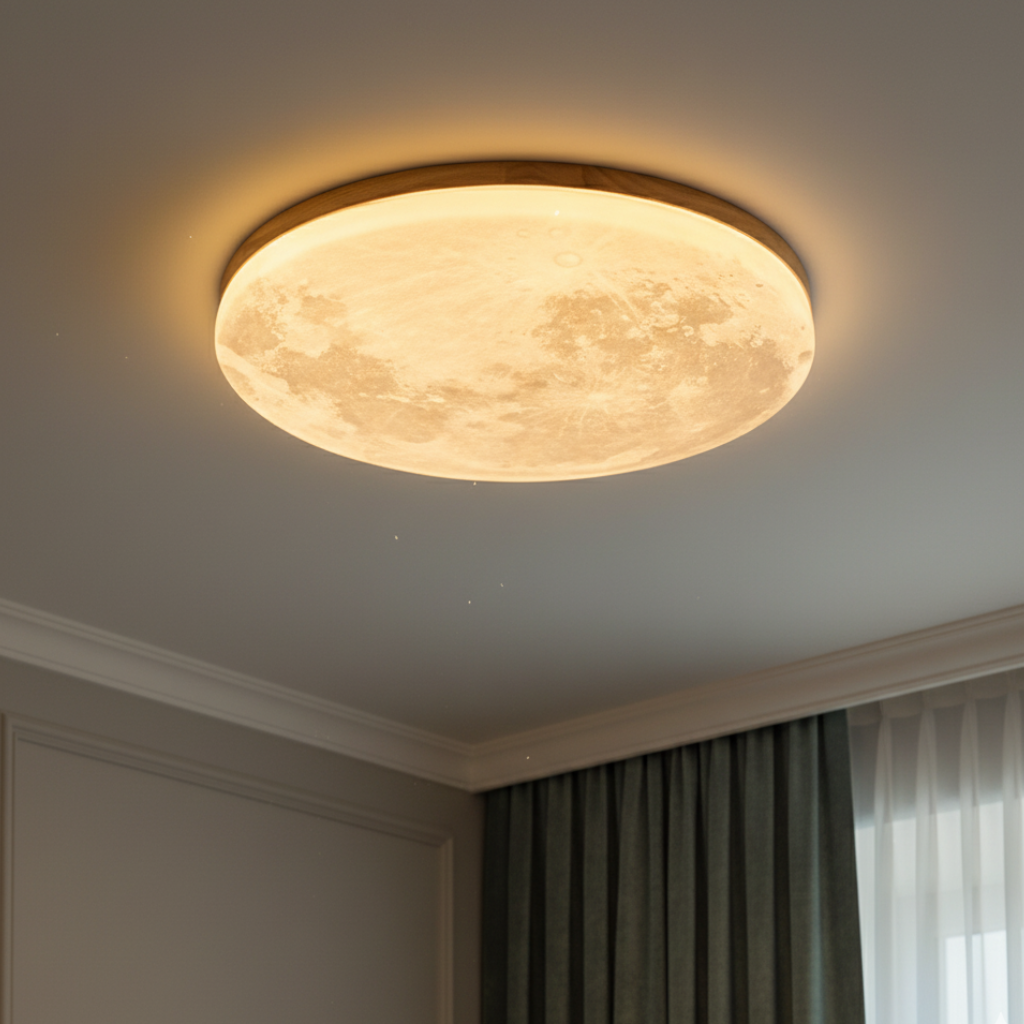 Celeste Wood-Frame LED Flush Mount