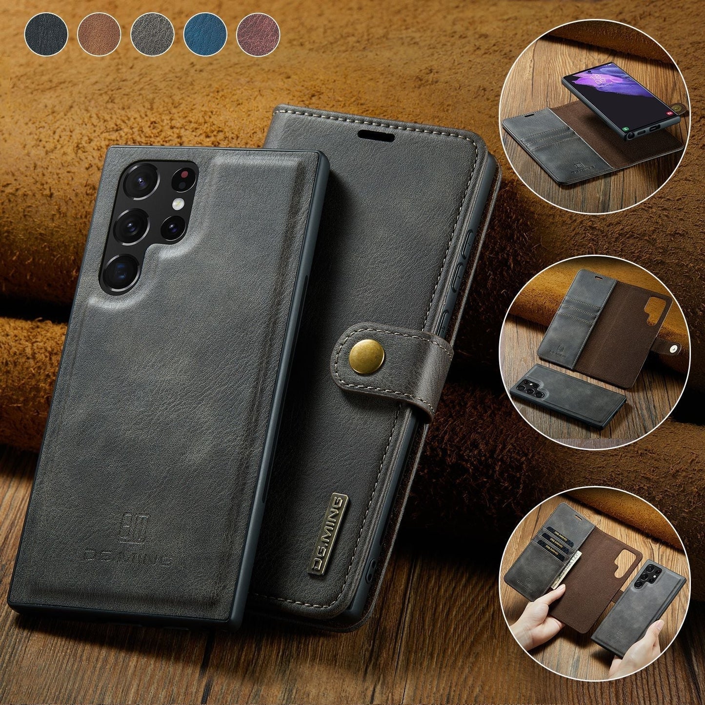 Skanto | 2-in-1 Detachable Flip Leather Case for Samsung Galaxy