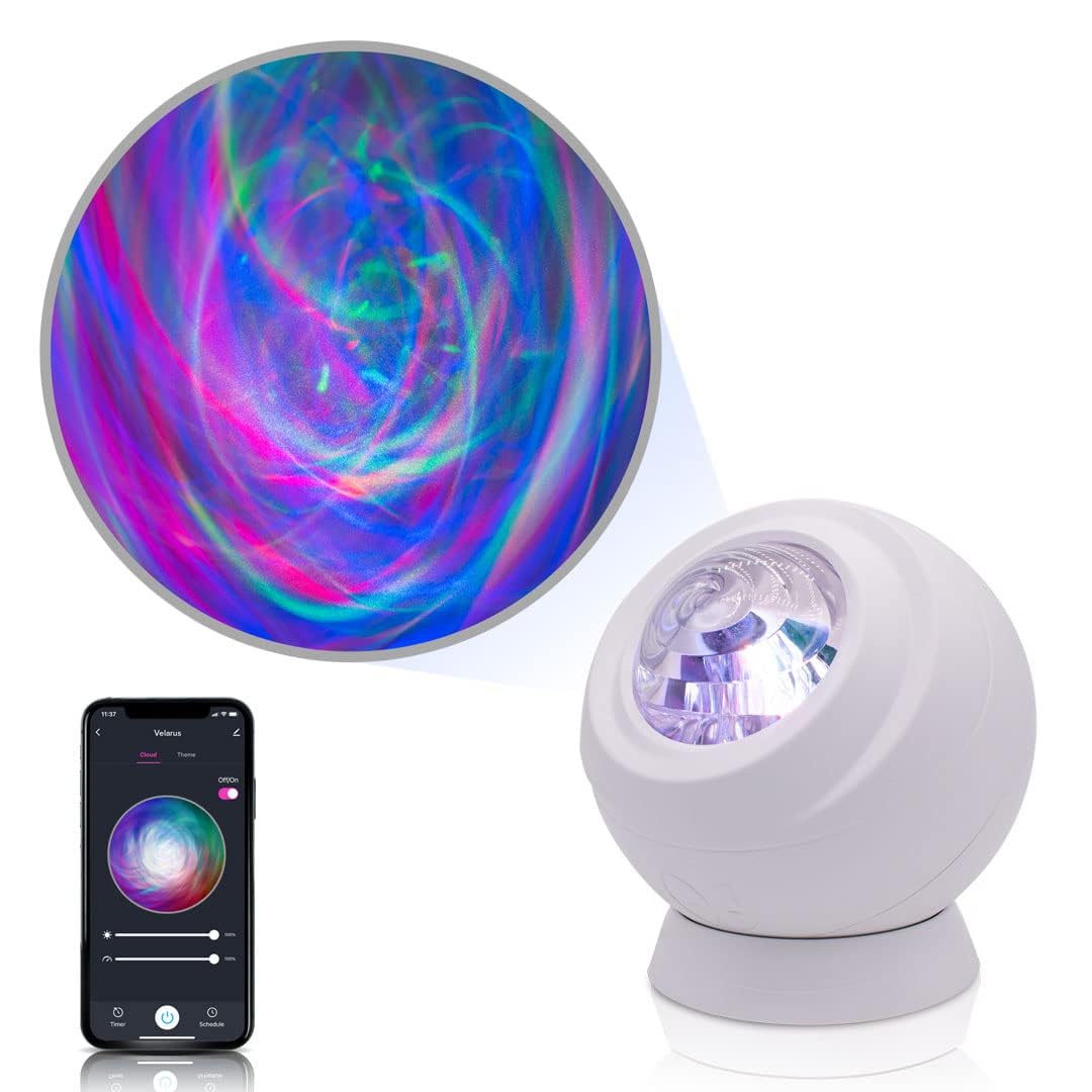 Skanto | Blisslights Velarus - LED Aurora Projector, Northern Lights, Wifi App, for Bedroom Relaxation, Meditation, Home Theater, and Night Light Gift