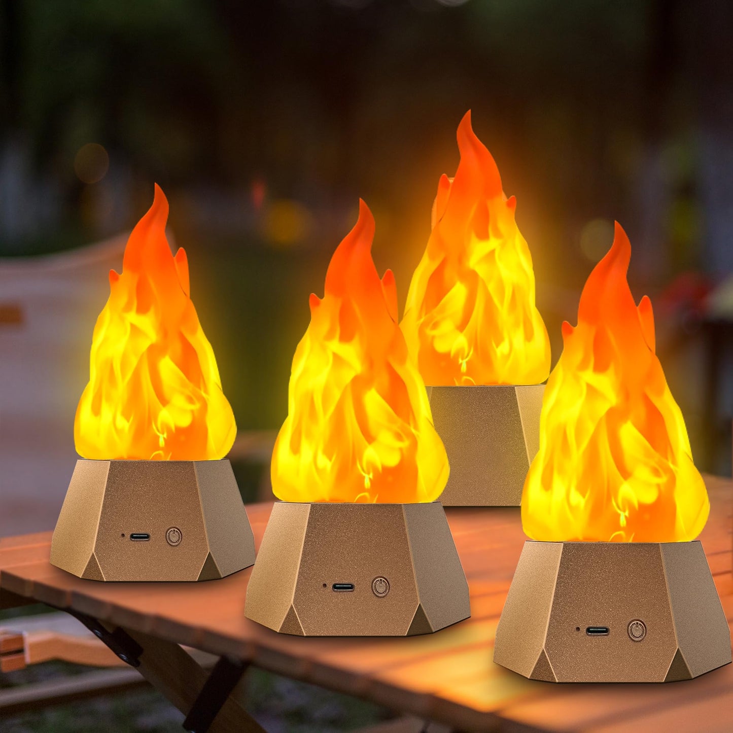 Skanto | Ollcuz Night Light, Multi-Purpose Fake Fire Lamp, USB Rechargeable Flaming Flame, 3-Mode LED Flame Light for Kids
