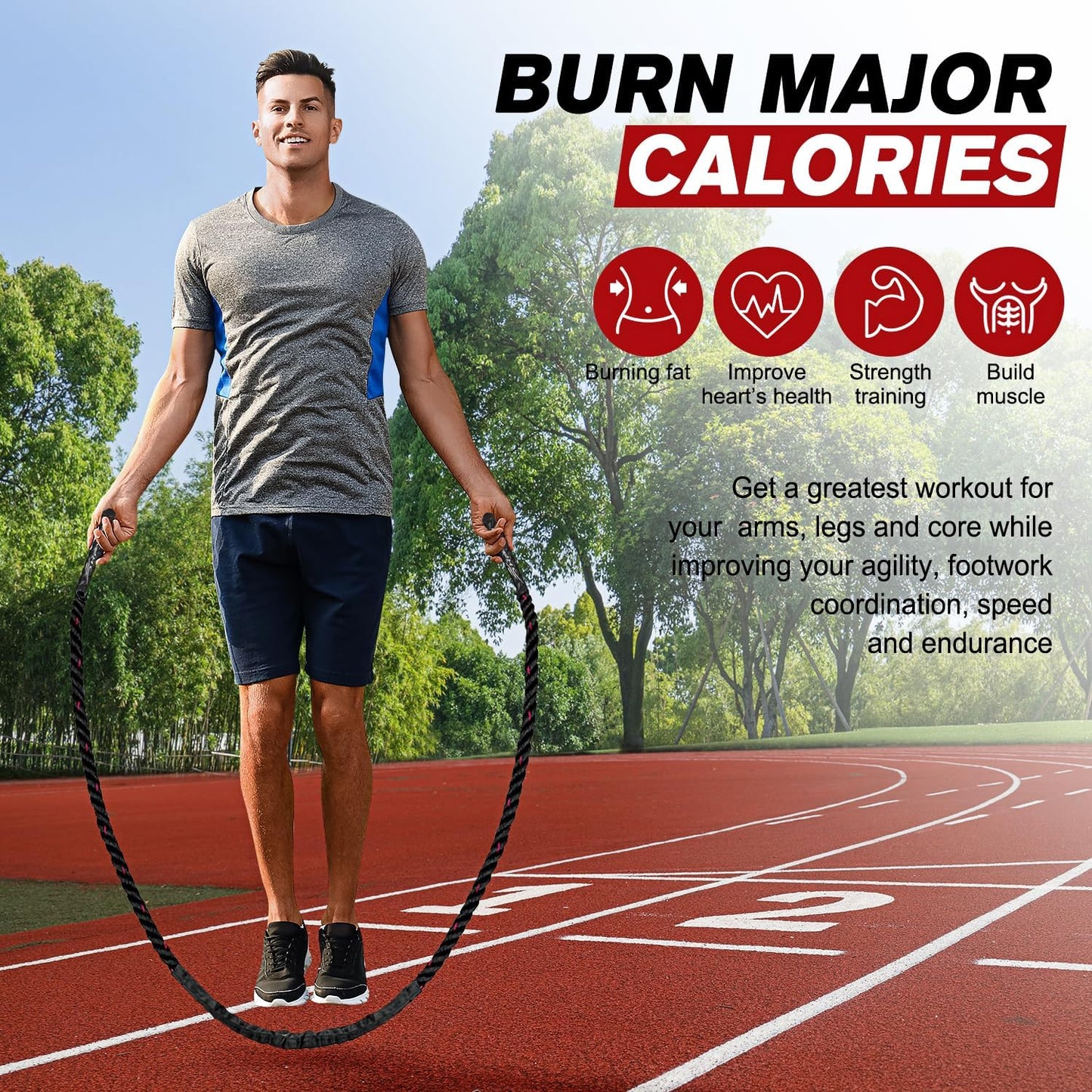 Skanto | PowerJump Adjustable Weighted Jump Rope – Heavy Training Rope