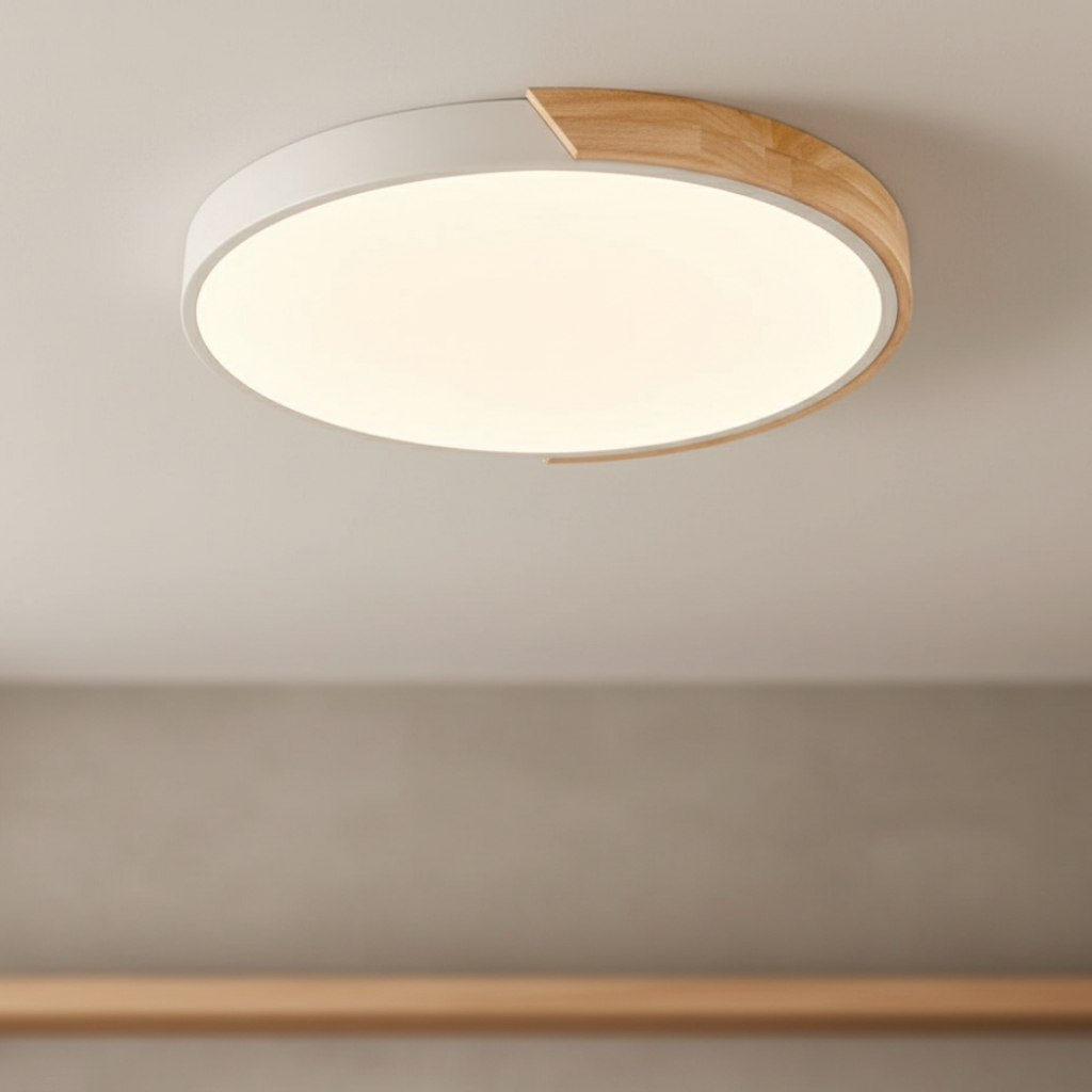 Splice Wood-Accent Dimmable Flush Mount
