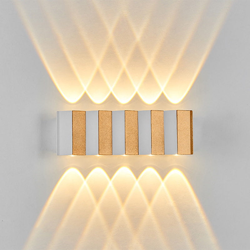 Modern Simplicity Waterproof Aluminum Rectangular Curved Up and Down LED Wall Lamp For Outdoor Patio | Brehn