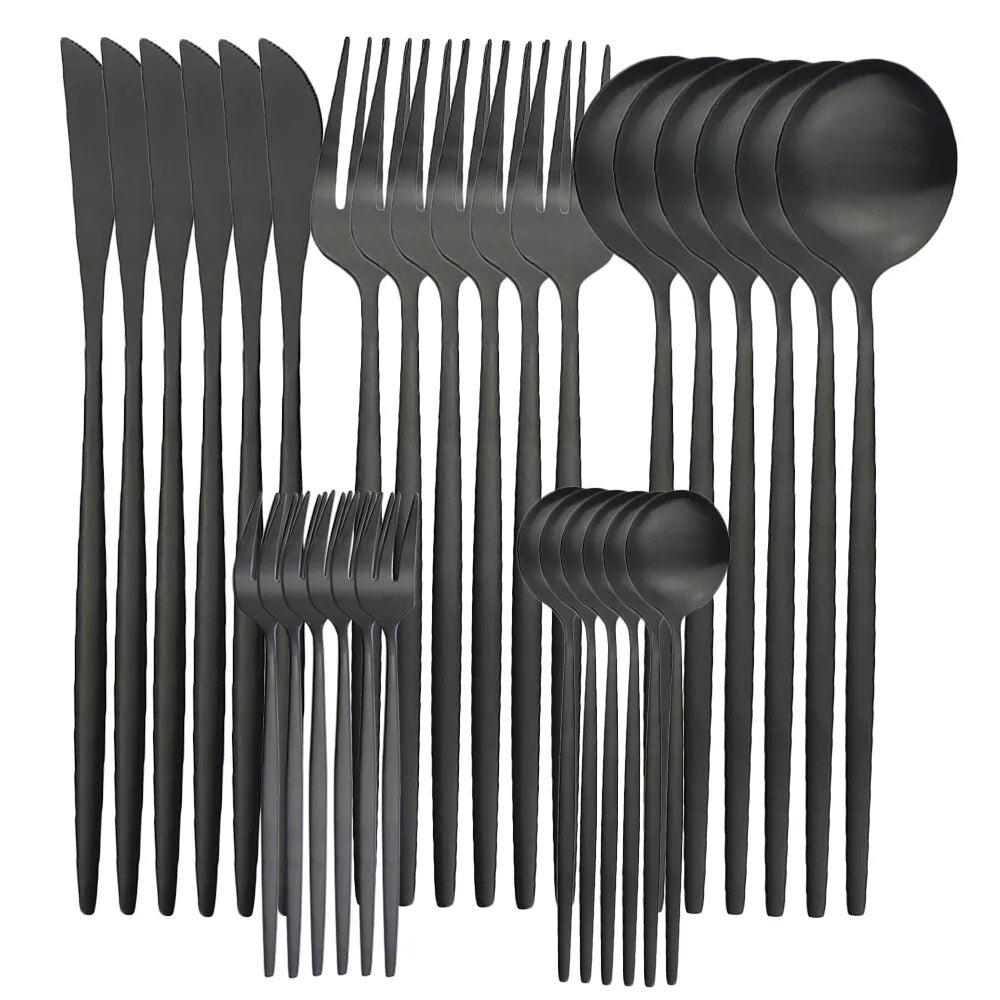 High-quality stainless steel flatware set for 6 people - Elegant flatware collection