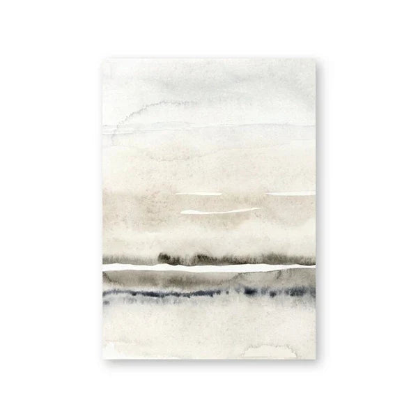 Minimalist Abstract Landscape Wall Art Fine Art Canvas Prints Beige Gray Art for Modern Living Room Bedroom Dining Scandinavian Interior | Skanto