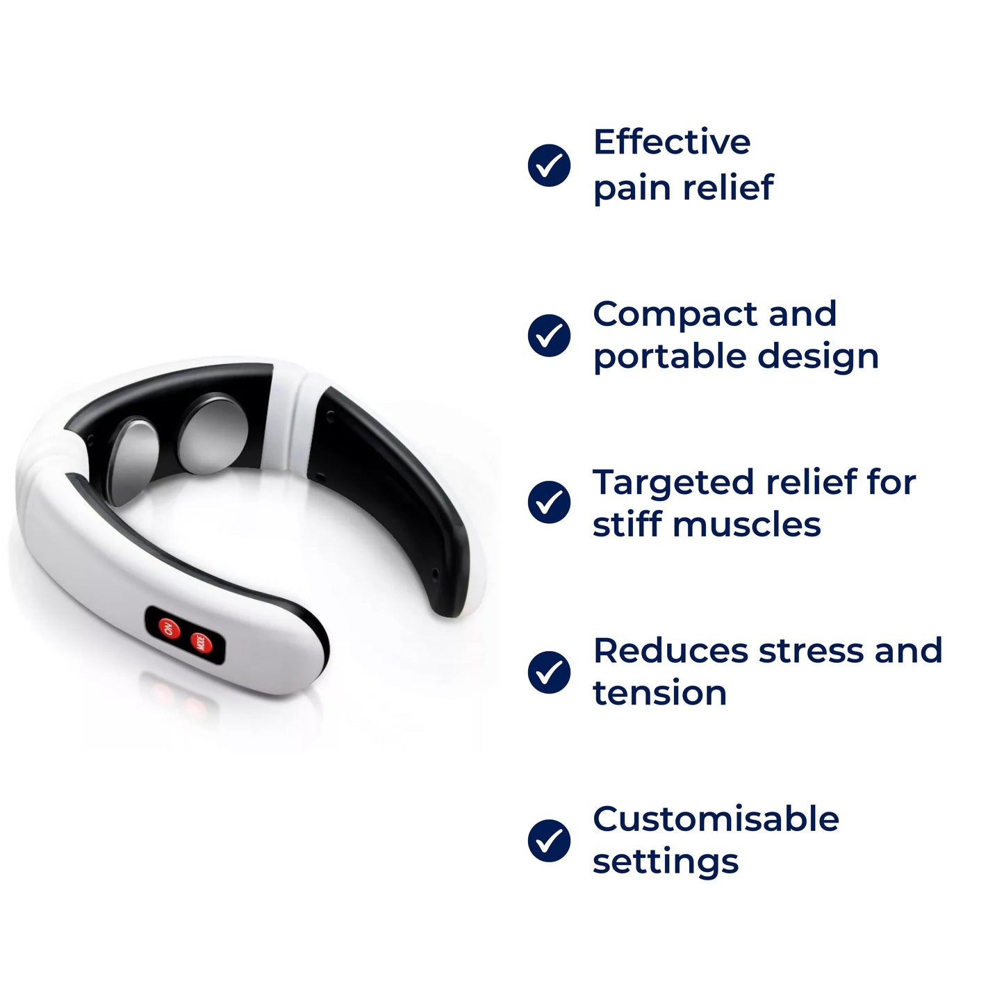 NeckEase | Vibrating Neck Massager – Pain Relief – Portable Design – Relieves Stiff Muscles – Stress & Tension Relief Skanto