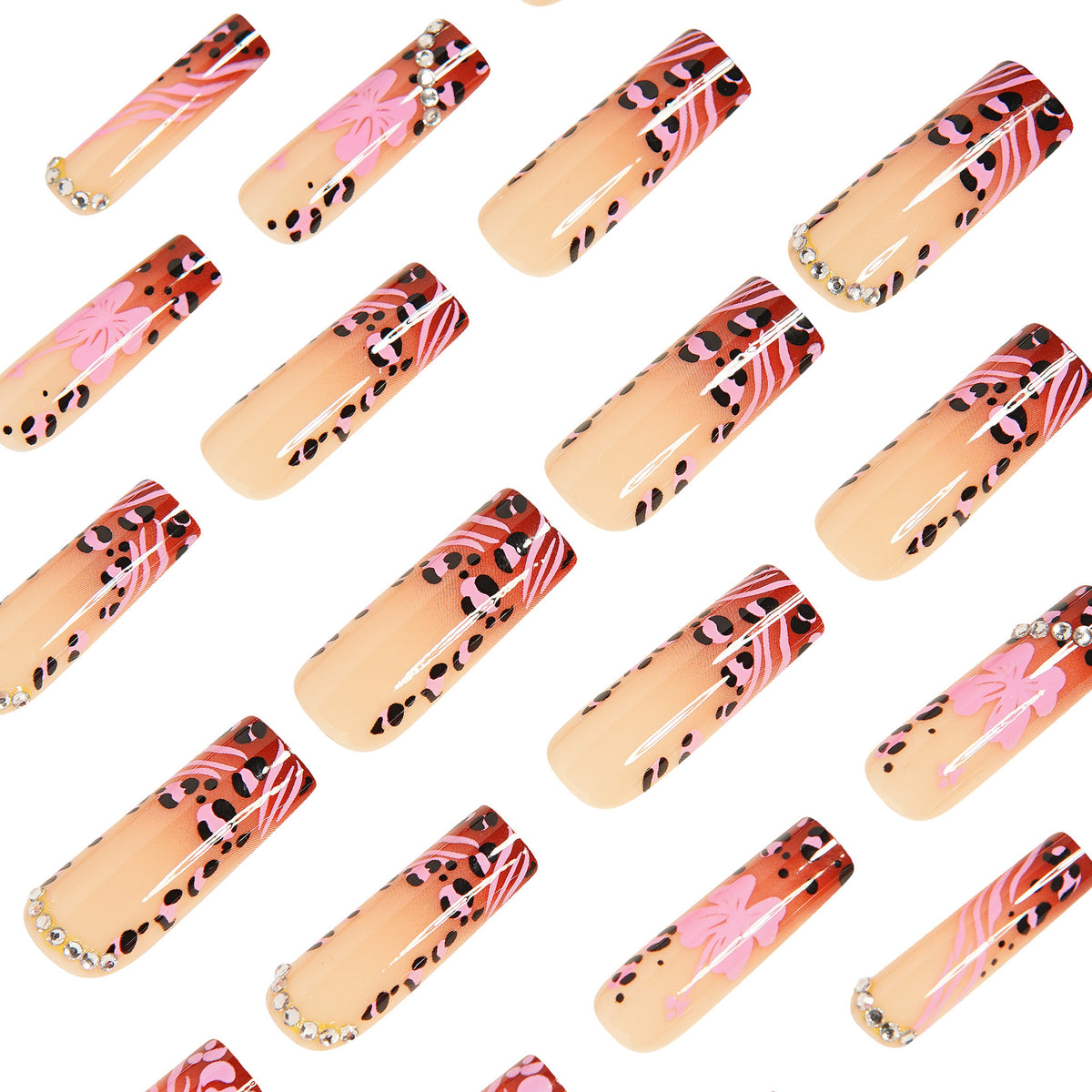 Artistic Press-On Nail Art Tips Acalora
