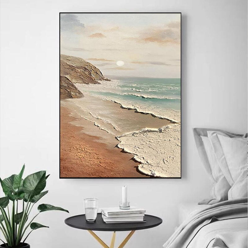 Textured Coastal Sunrise Canvas Artwork