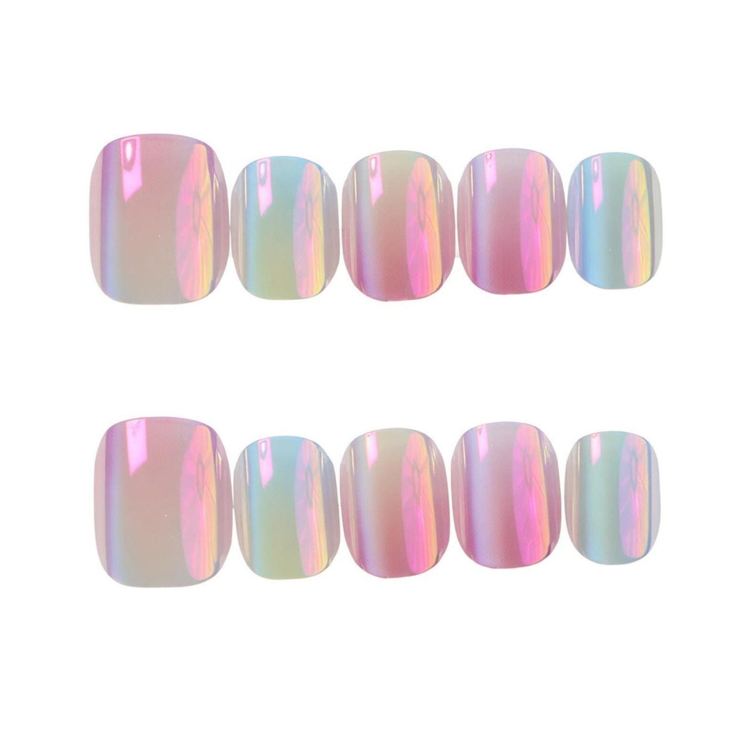 Iridescent Press-On Nail Art Set Acalora