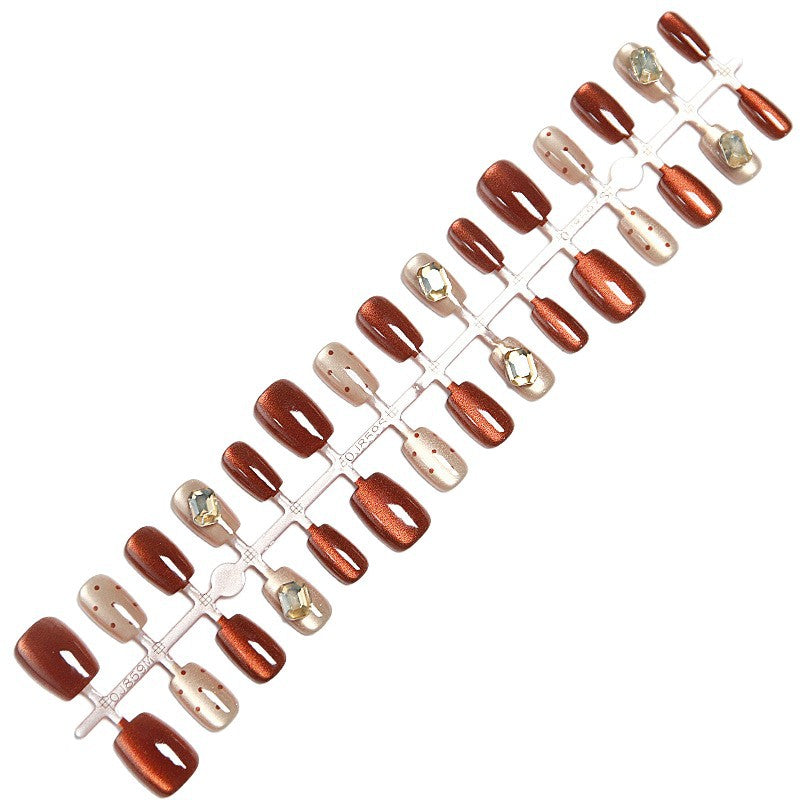 Acrylic nail set with elegant ombre designs and sparkling accents Acalora