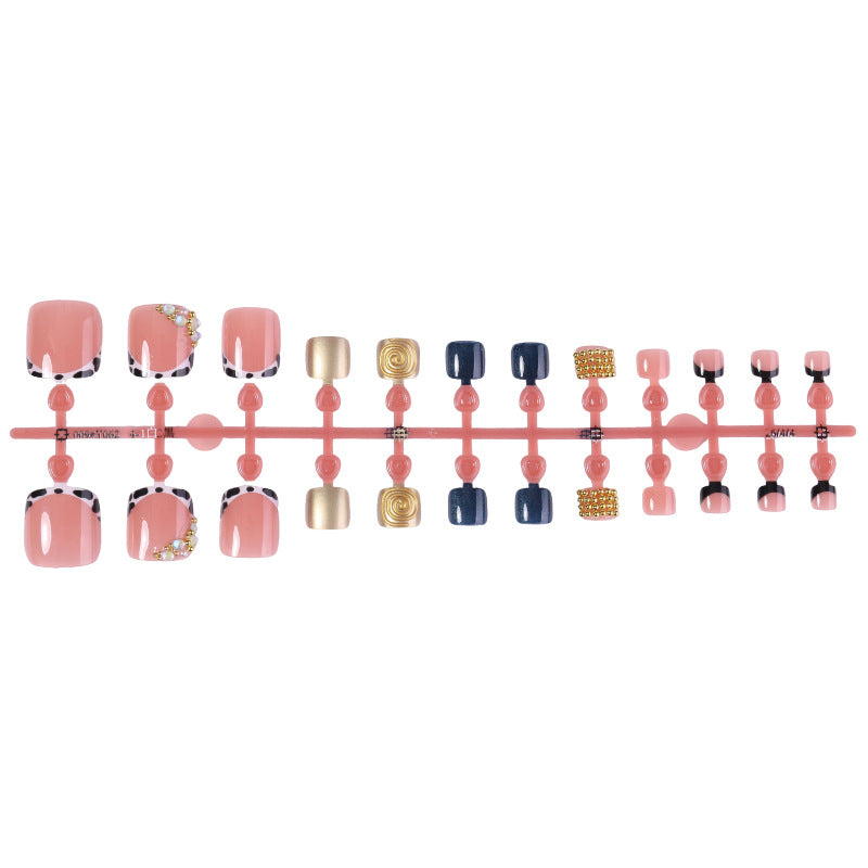 Elegant Press-On Nail Art Set with Decorative Accents Acalora