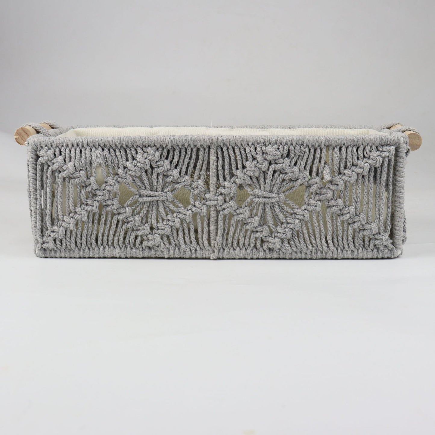 Storage basket with macrame pattern Acalora