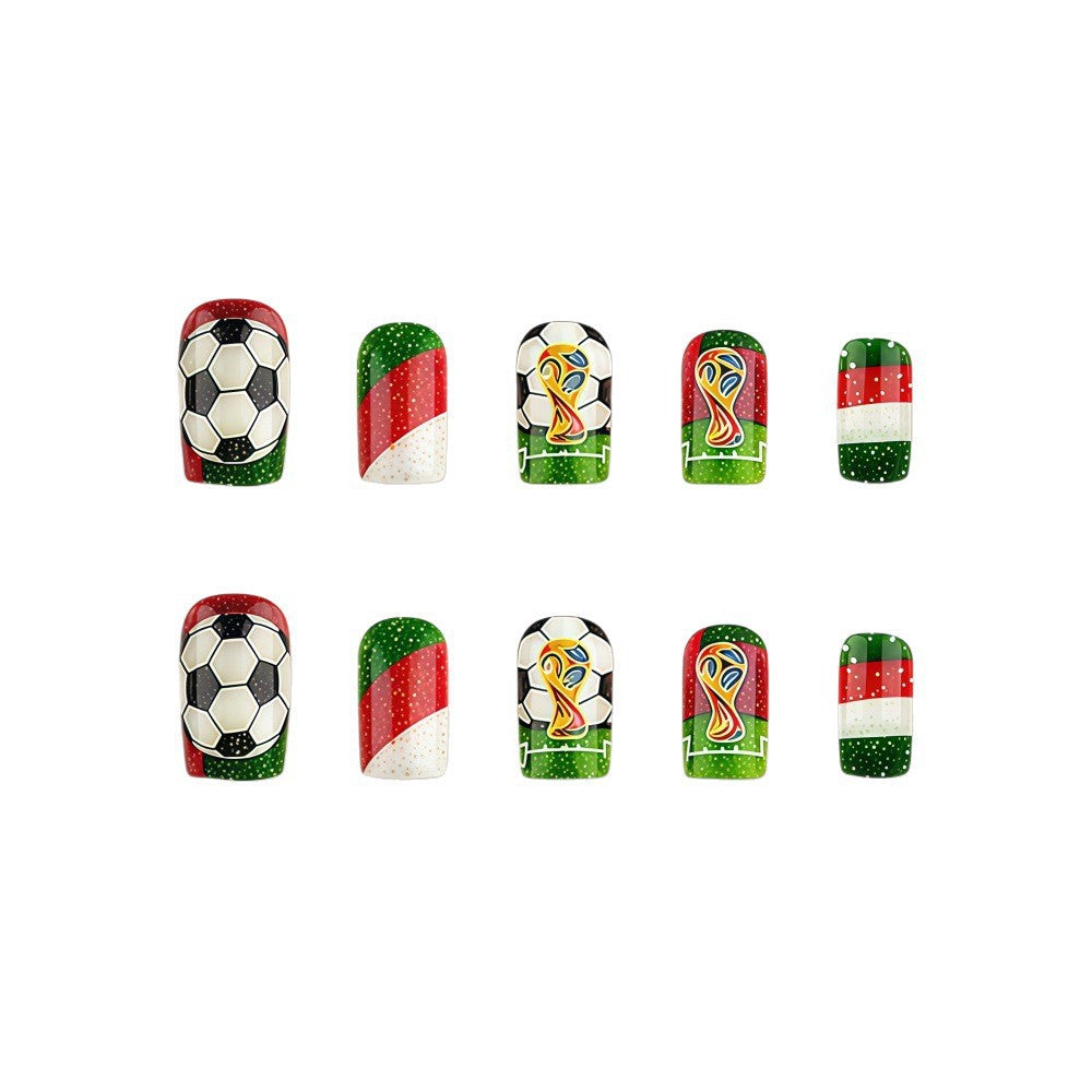 Artificail nails with soccer theme Acalora