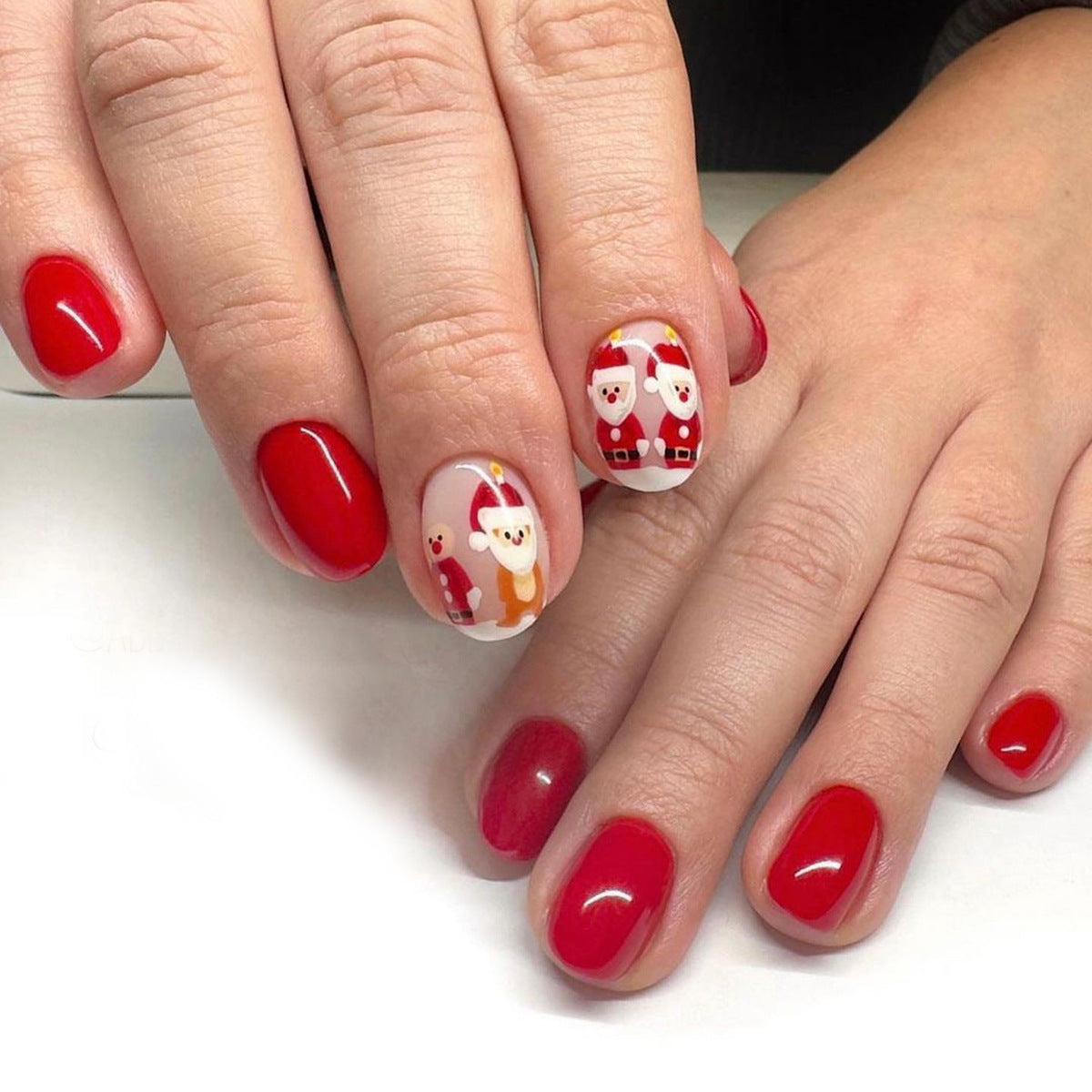 Festive Character Press-On Nail Art Acalora