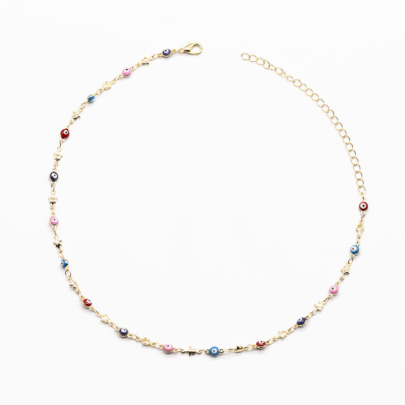 Colorful Bead Chain Necklace Acalora