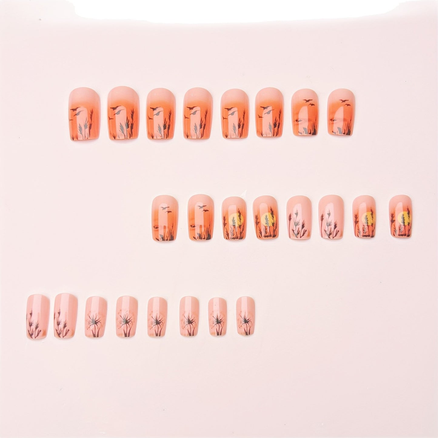 Artistic Sunset Landscape Nail Art Acalora