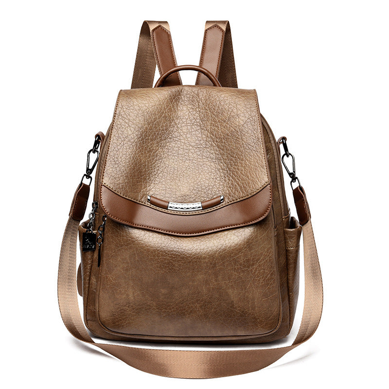 Chic Textured Leather Backpack Acalora