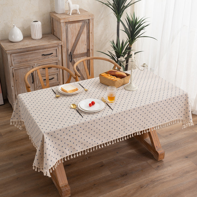 Elegant Tablecloth with Tassel Trim