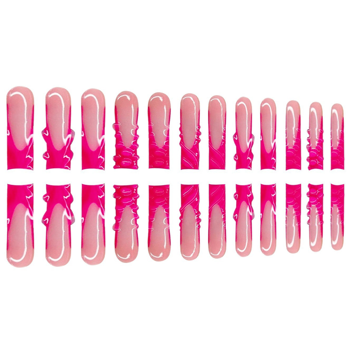 Artistic Long Press-On Nail Set with Unique Design Acalora