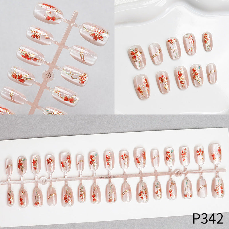 Floral Design Press-On Nail Set Acalora