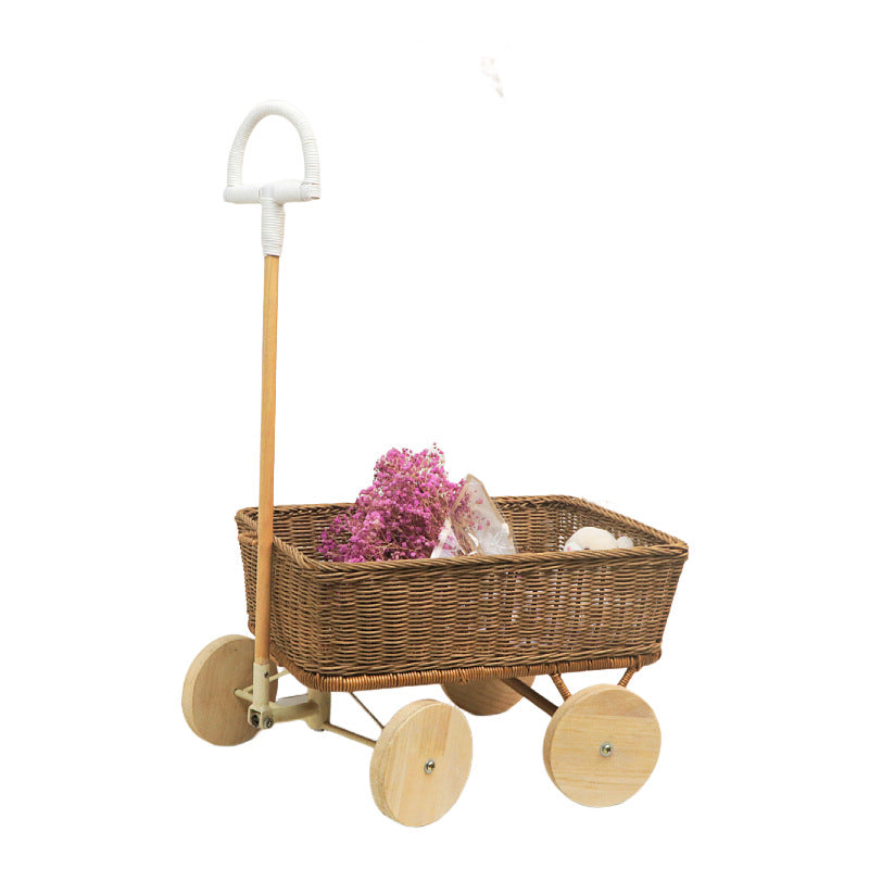 Handcrafted Woven Storage Cart Acalora