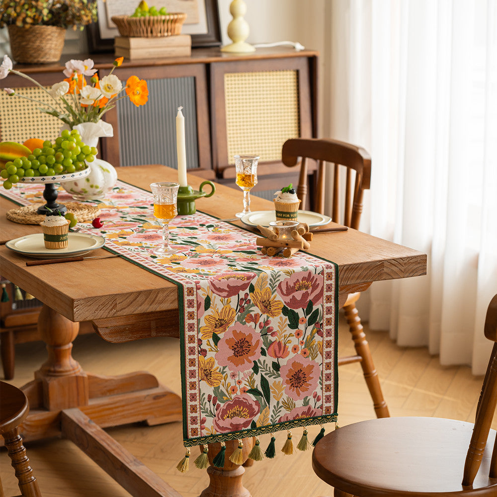 Elegant Floral Design Table Runner
