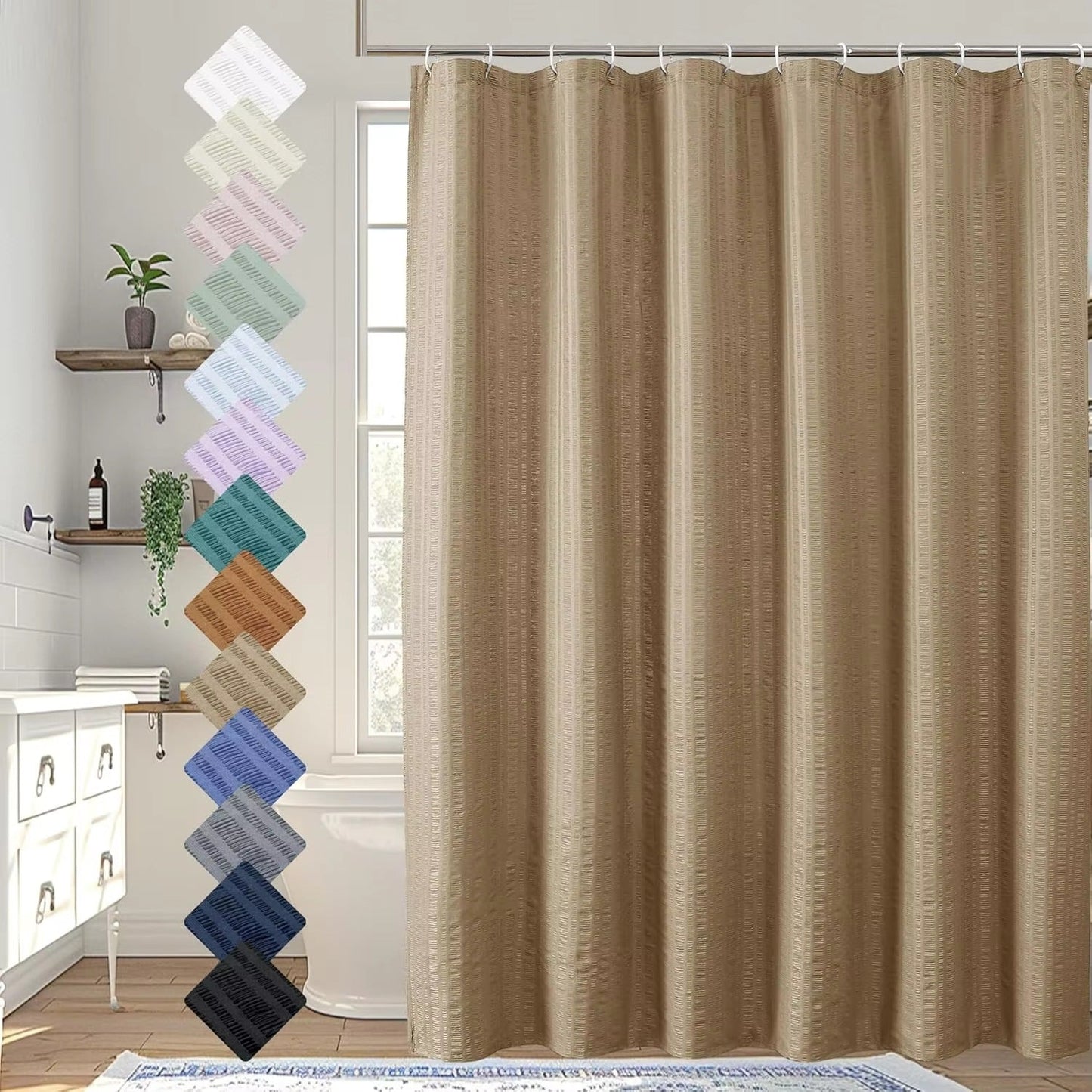 Premium Textured Shower Curtain