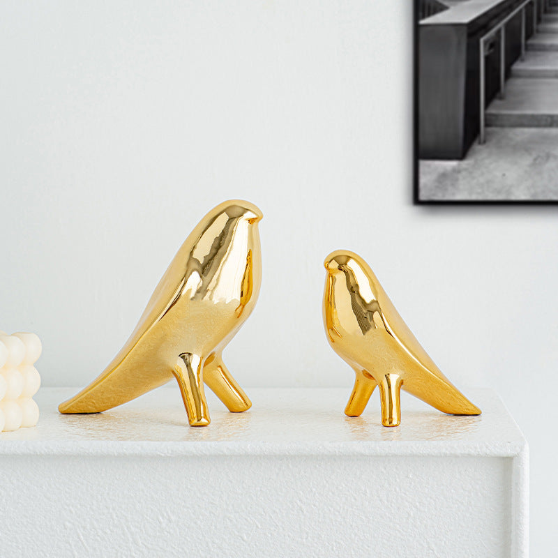 Elegant Artificial Ceramic Bird Sculpture Acalora