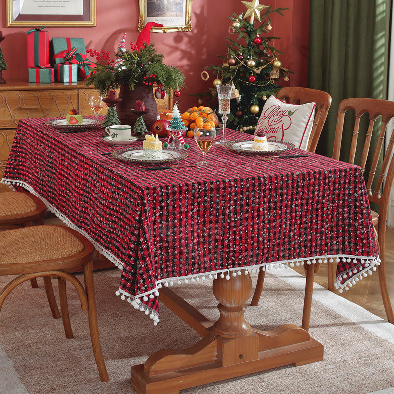 Festive Checkered Tablecloth