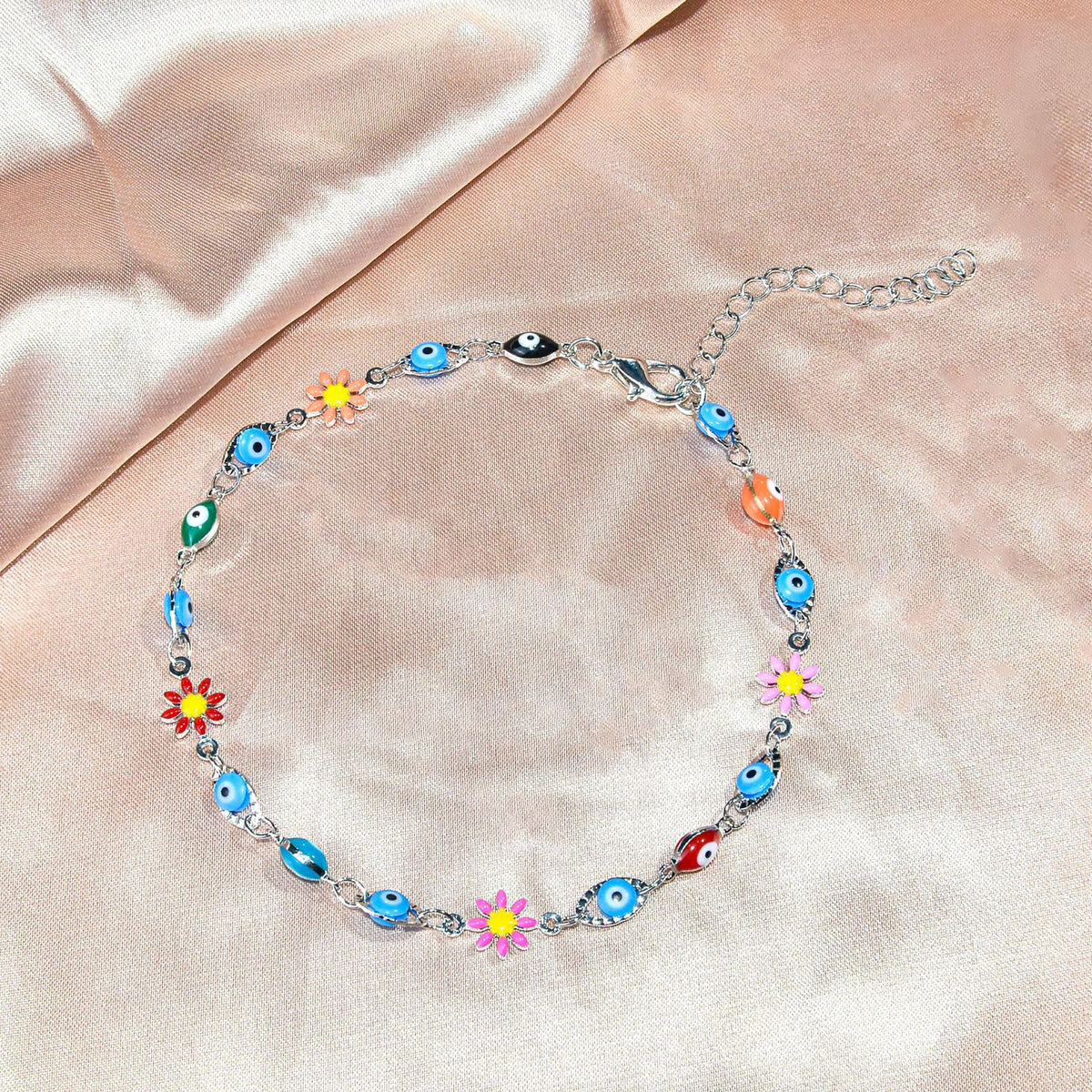 Colorful Evil Eye Charm Bracelet Acalora 1788164354