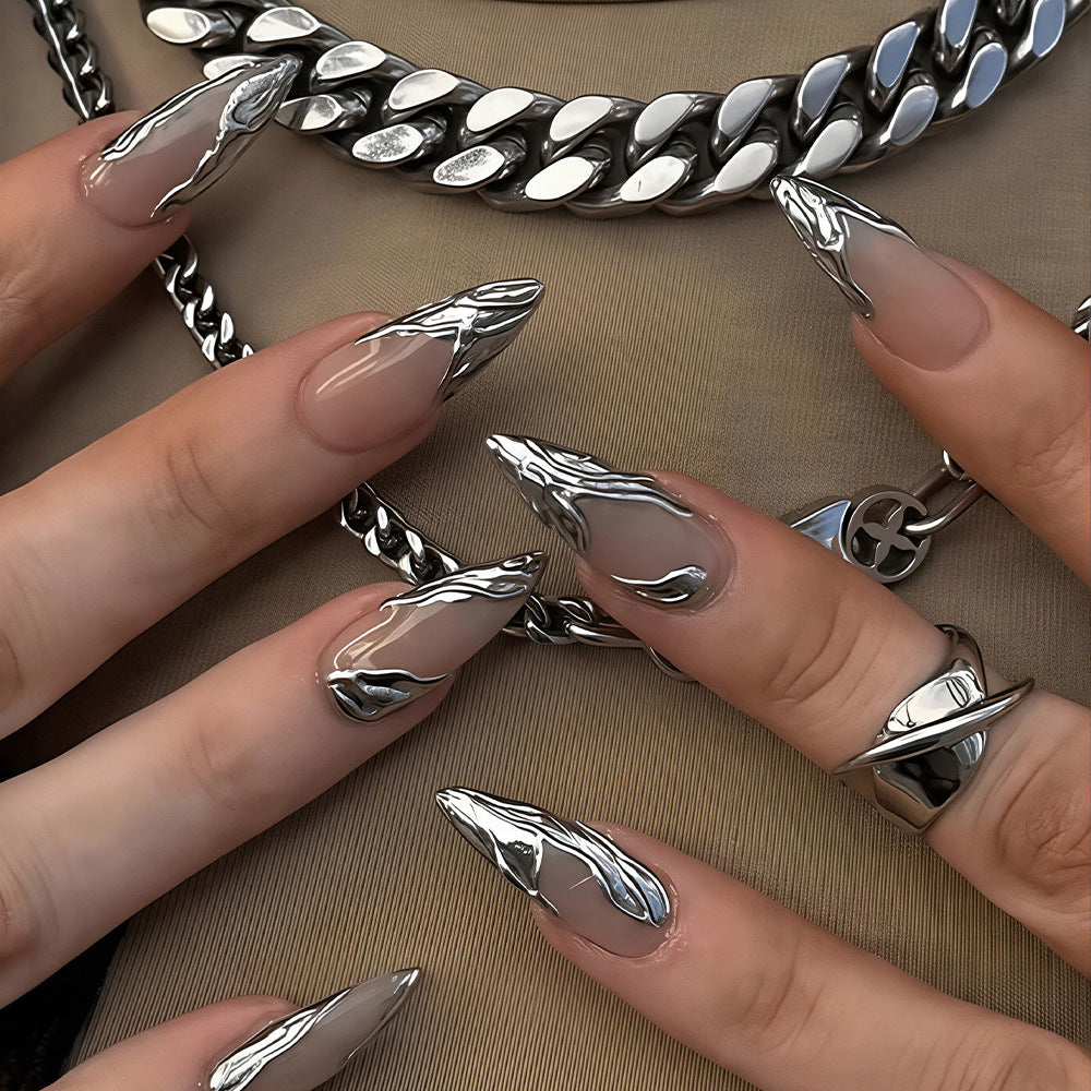 Premium Marble Design Press-On Nail Set Acalora