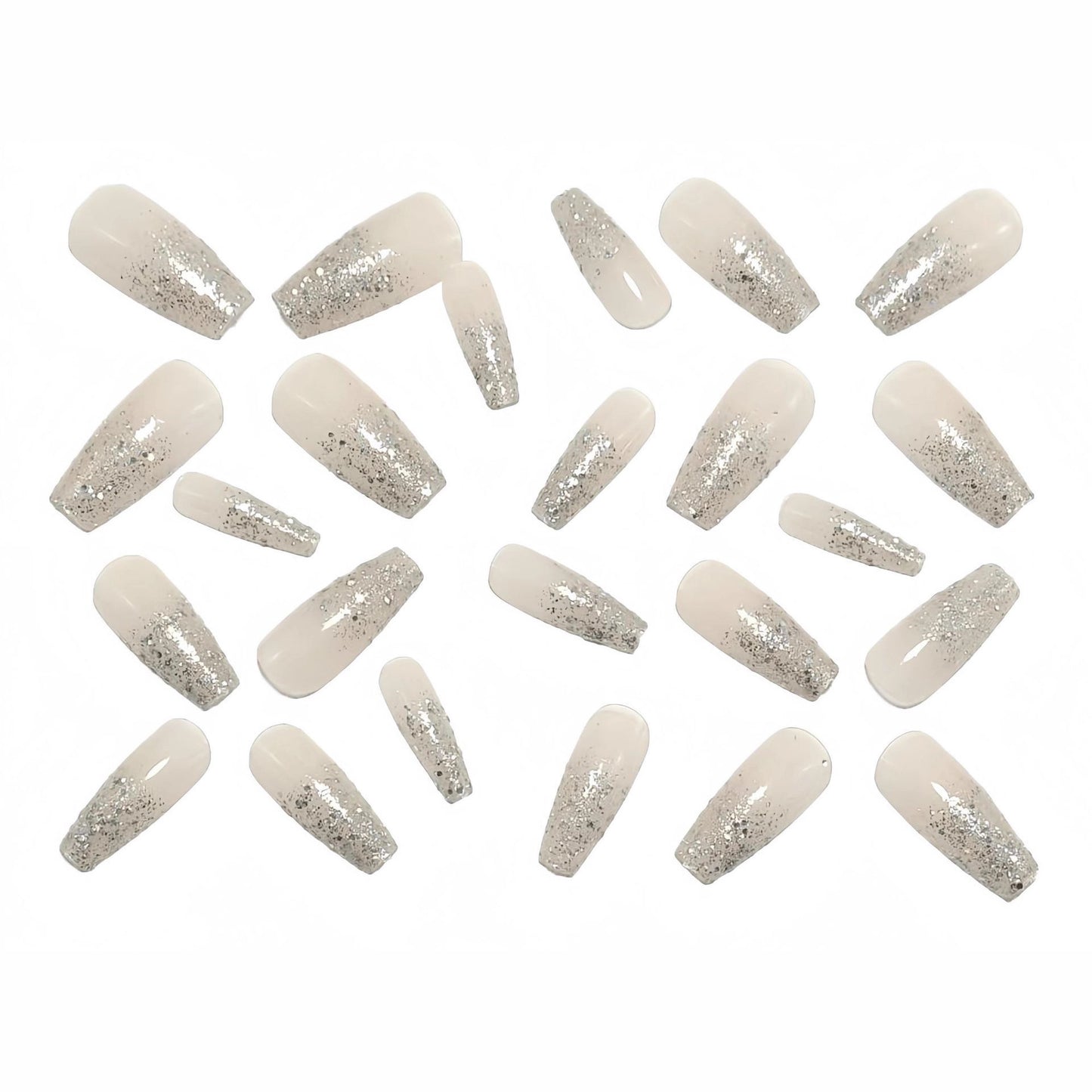 Artificial nails with glitter French tips Acalora
