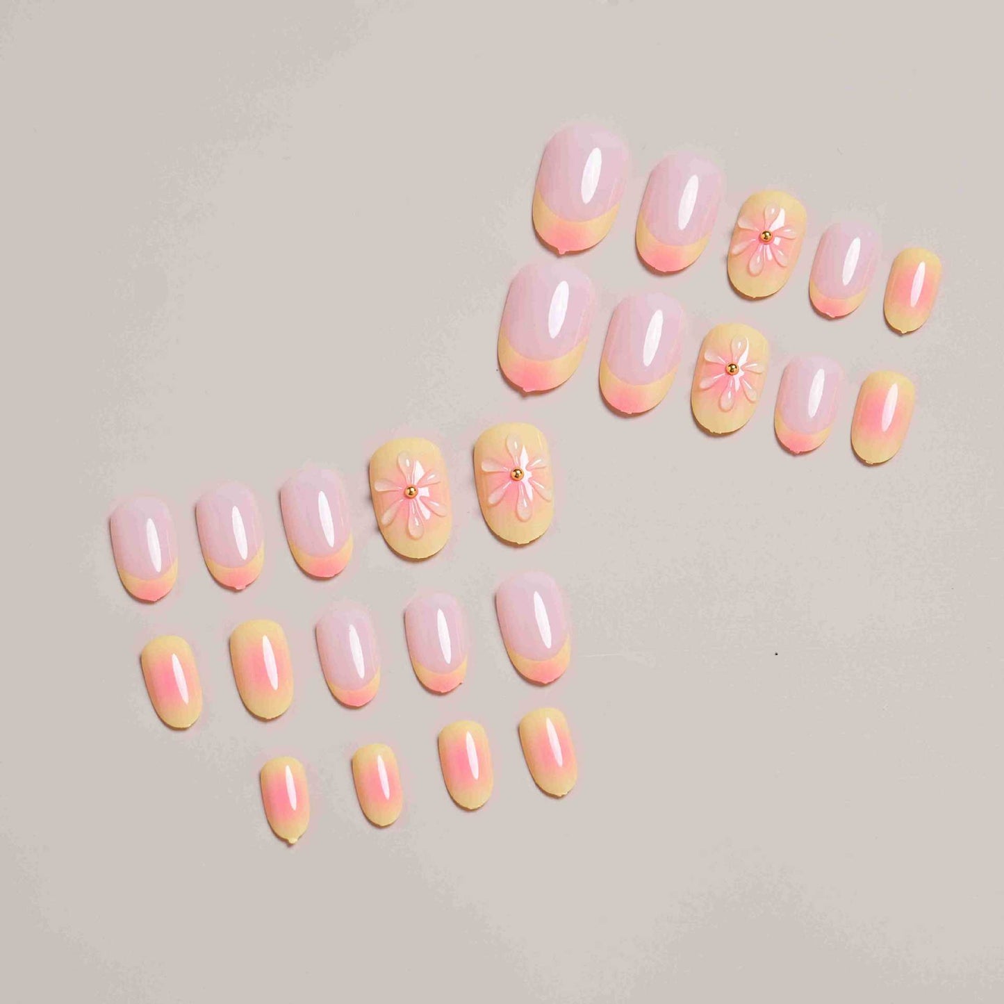 Floral Design Press-On Nails Acalora