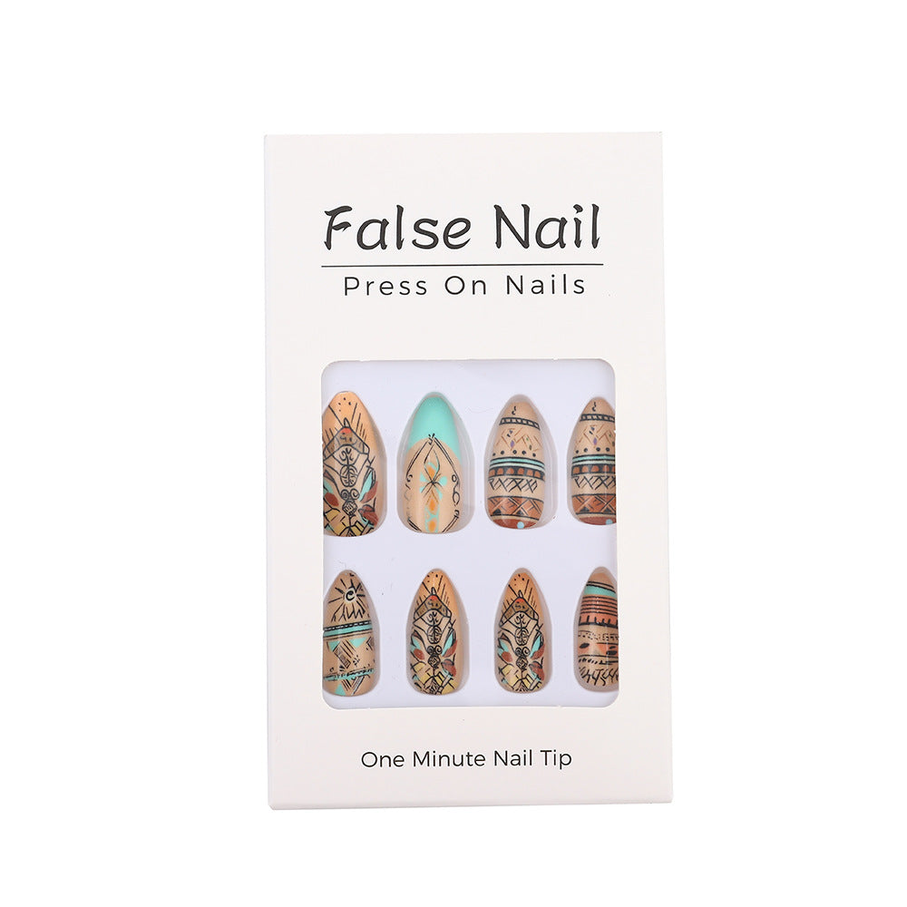 Artificial nails with exotic tribal design Acalora