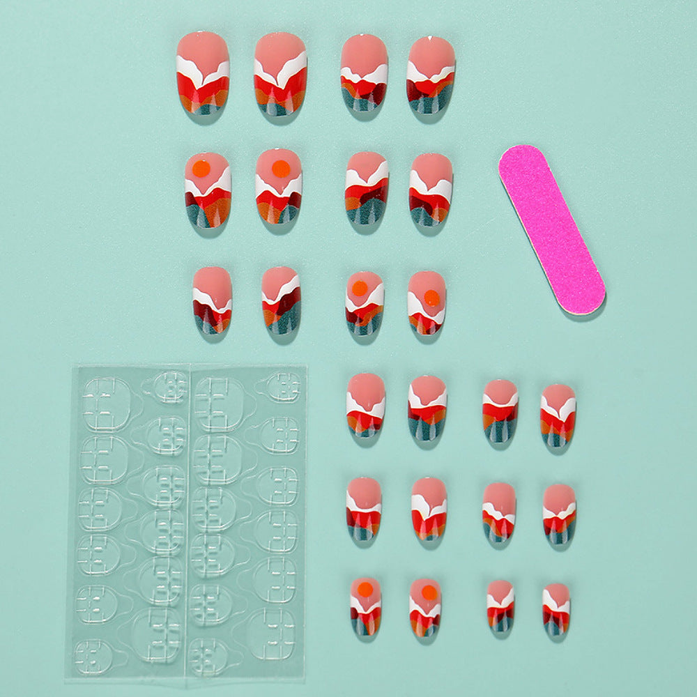 Artistic Nail Tips with Modern Gradient Color Acalora